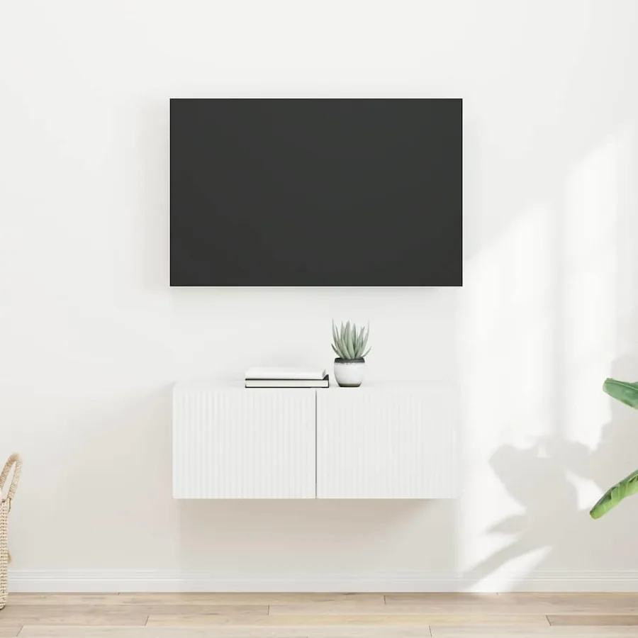 Meuble TV mural 2 pcs Blanc 39 x 31 x 29,5 cm Bois d'ingénierie