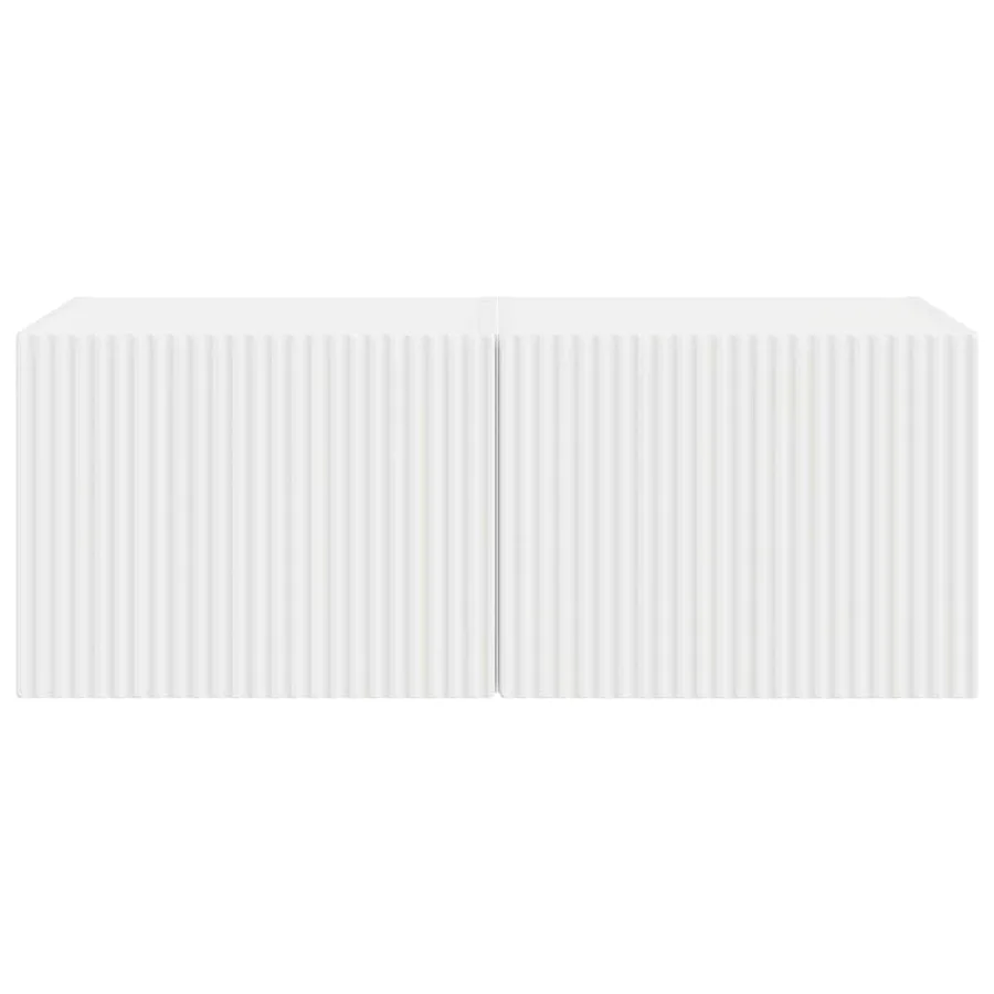 Meuble TV mural 2 pcs Blanc 39 x 31 x 29,5 cm Bois d'ingénierie - 7