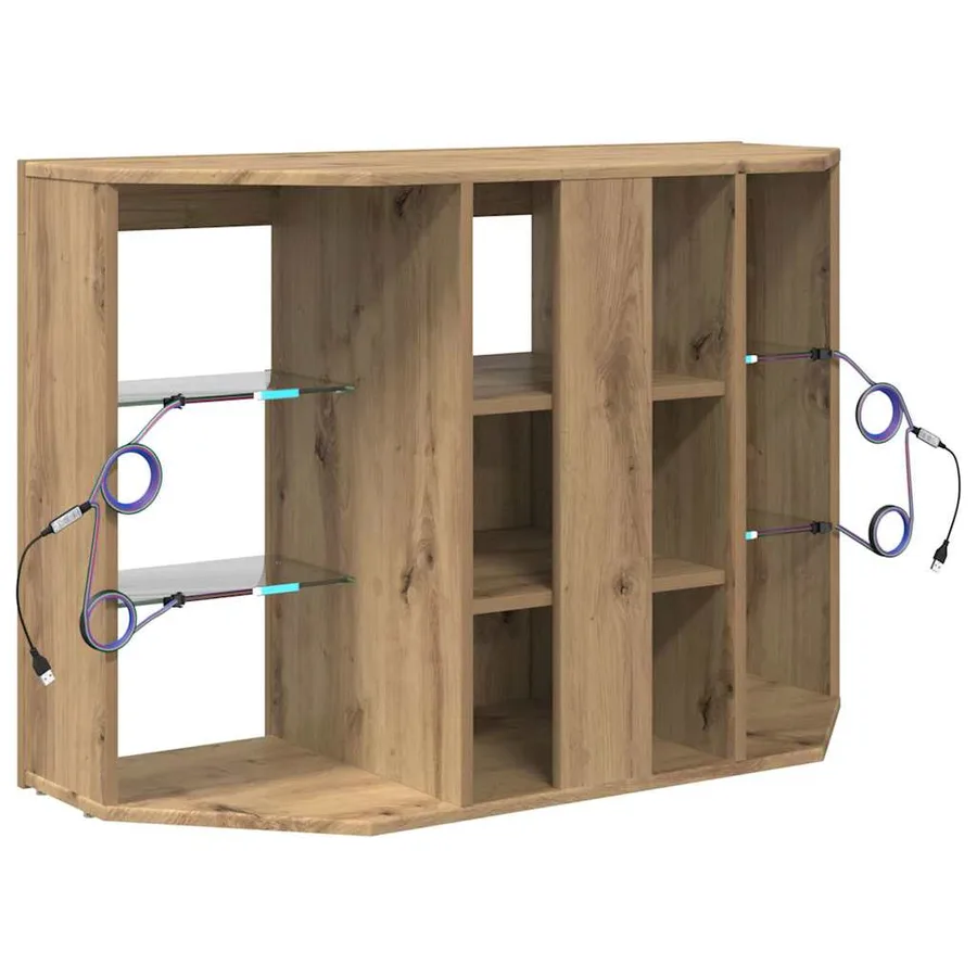 Meuble TV LED d'Angle 100x40x68cm Chêne artisanal - 10