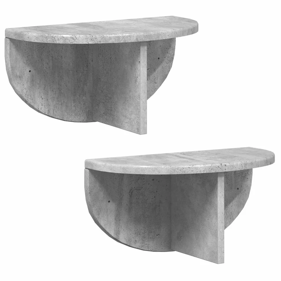 Étagère Murale Montage mural 2 pcs Gris béton 38 x 19 x 19 cm - 2