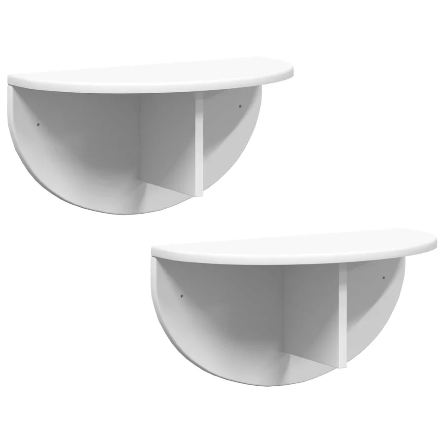 Étagère Murale 2 pcs Blanc 48 x 24 x 24 cm Bois d'ingénierie - 2