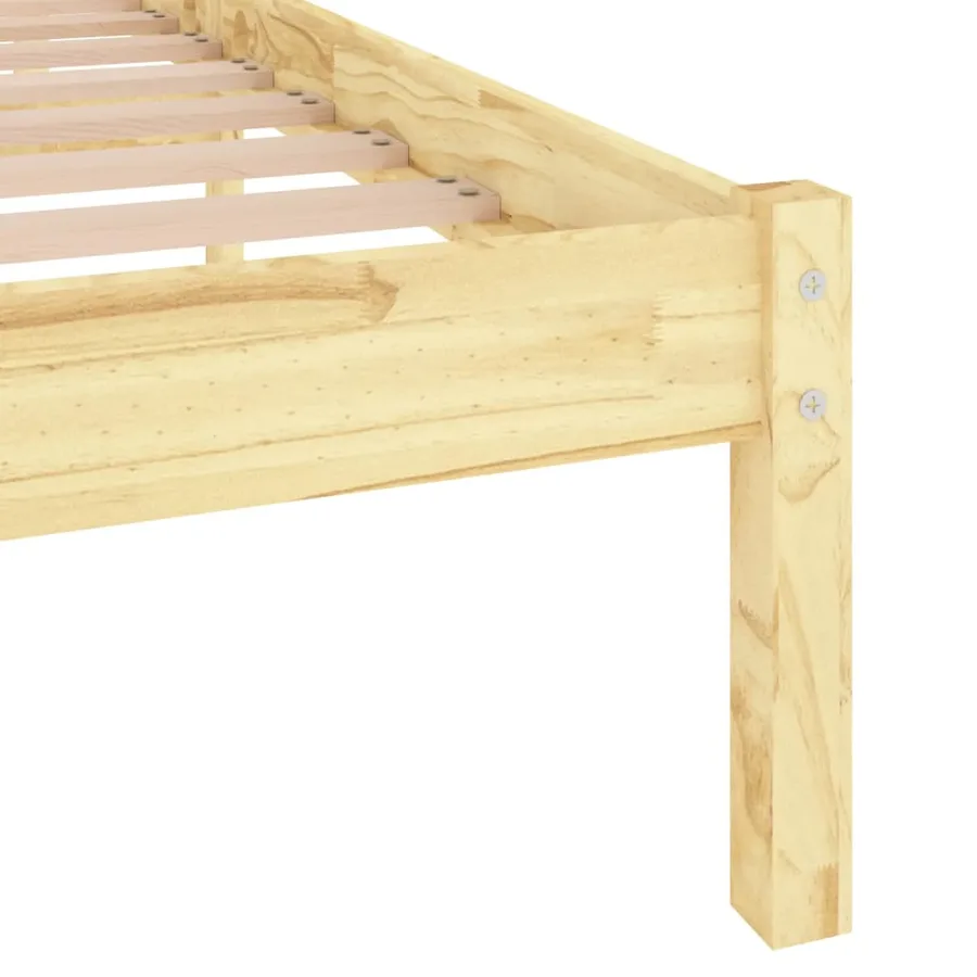 Cadre de lit sans matelas bois massif 140x200 cm - 6