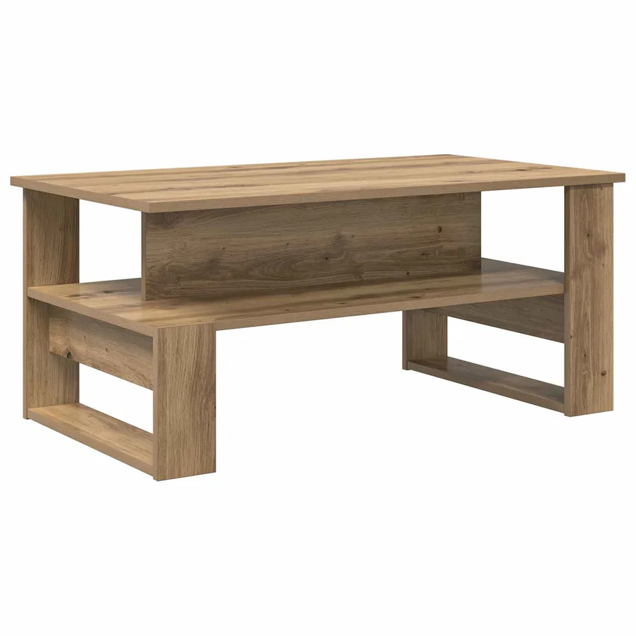 Table basse Chêne artisanal 90 x 50 x 40 cm Bois d'ingénierie - 2