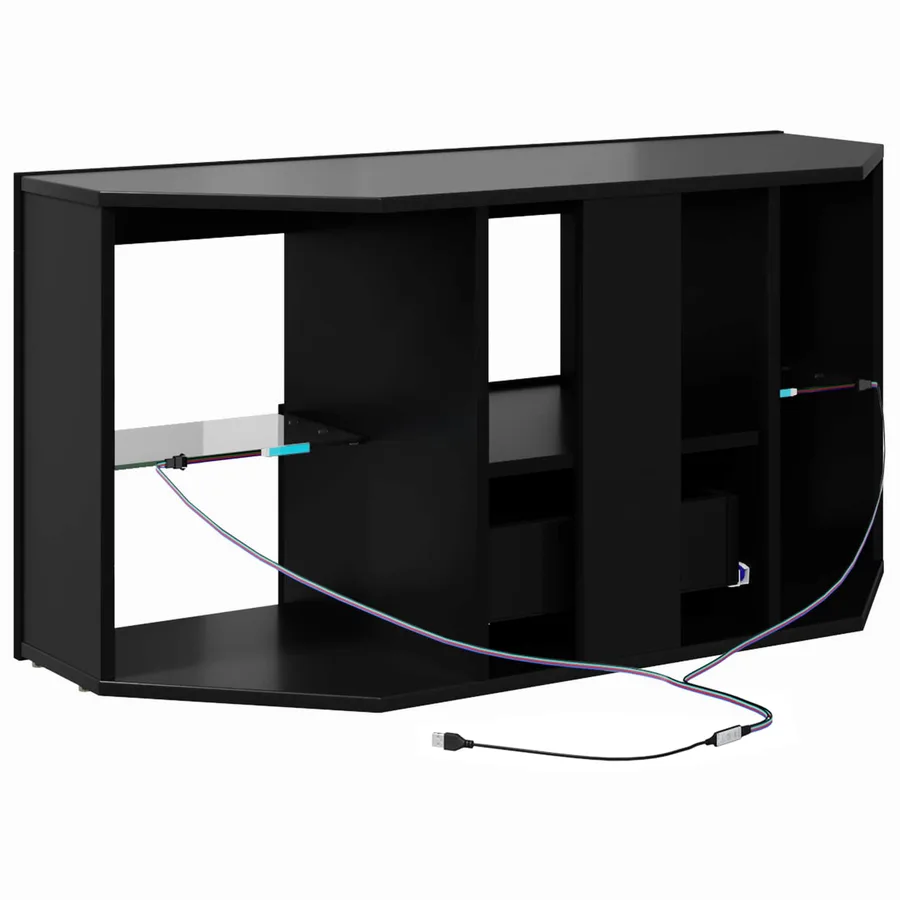 Meuble TV LED d'Angle Noir 100 x 40 x 50 cm Bois d'ingénierie - 8