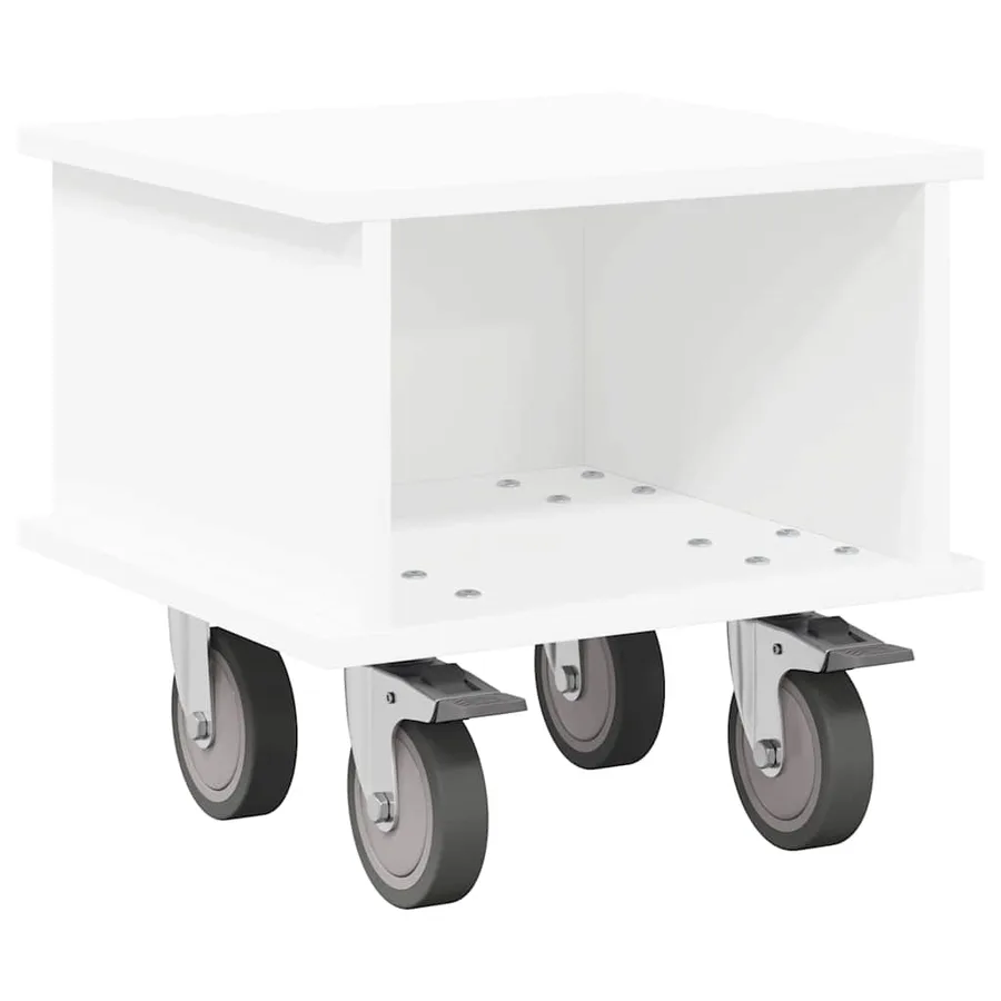Meuble TV Blanc 37 x 35 x 35 cm Bois d'ingénierie - 2