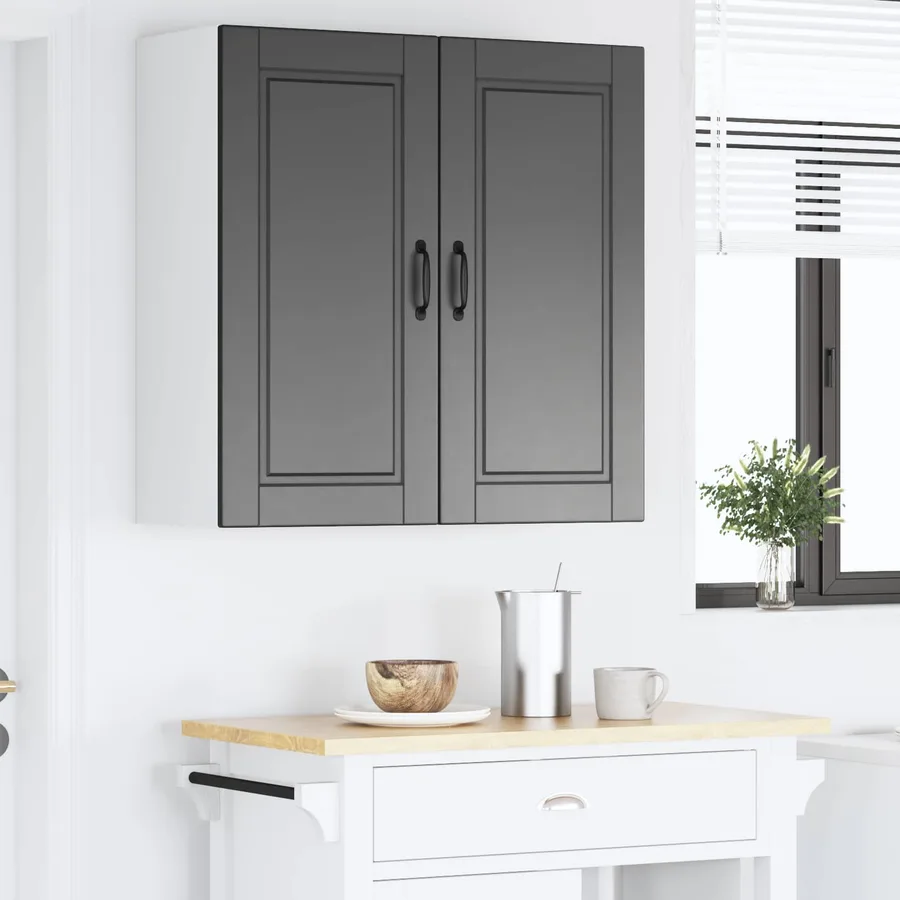 Meuble mural PORTO Noir 80 x 31 x 80 cm Bois d'ingénierie - 4