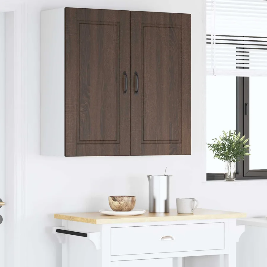 Meuble mural PORTO Chêne brun 80 x 31 x 80 cm Bois d'ingénierie - 4