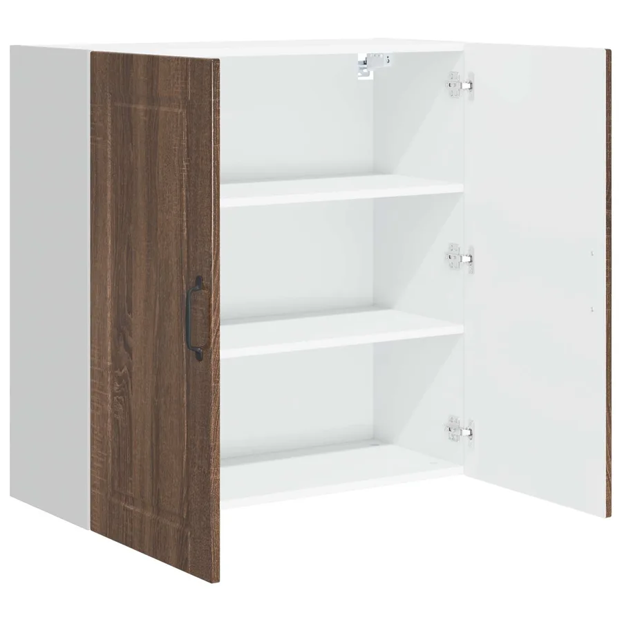 Meuble mural PORTO Chêne brun 80 x 31 x 80 cm Bois d'ingénierie - 5