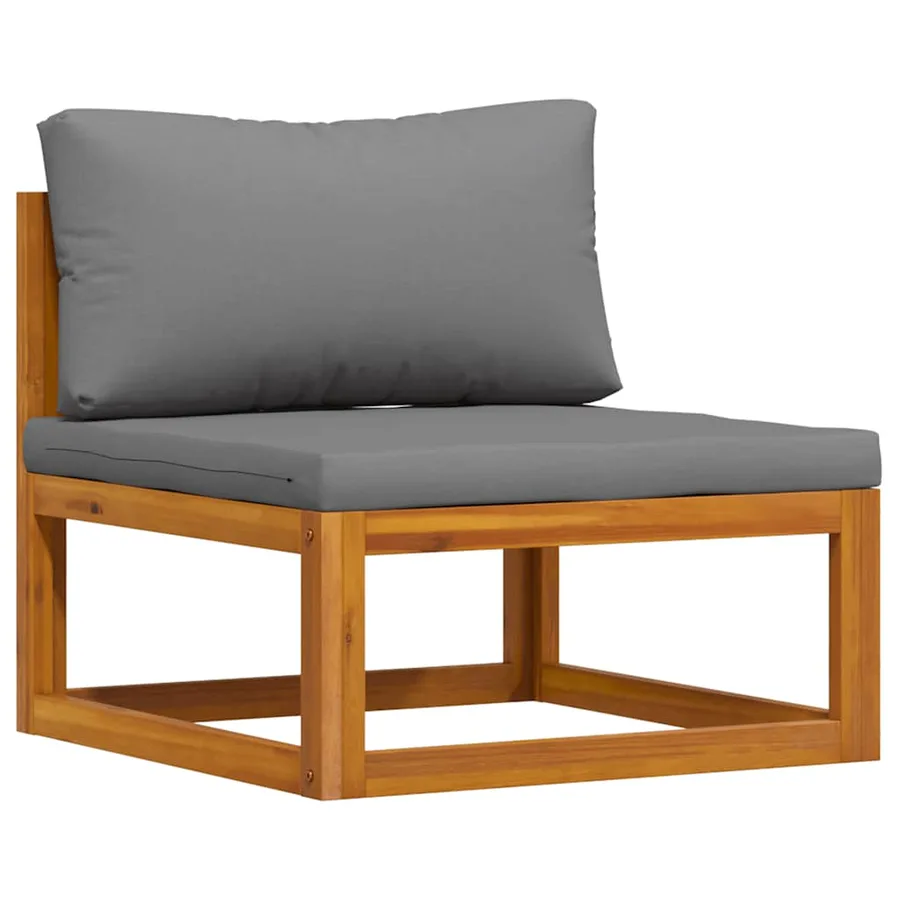 Salon de jardin 3 pcs avec coussins Bois d'acacia solide - 5