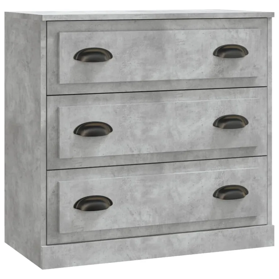 Buffet gris béton 70x35,5x67,5 cm bois d'ingénierie - 2