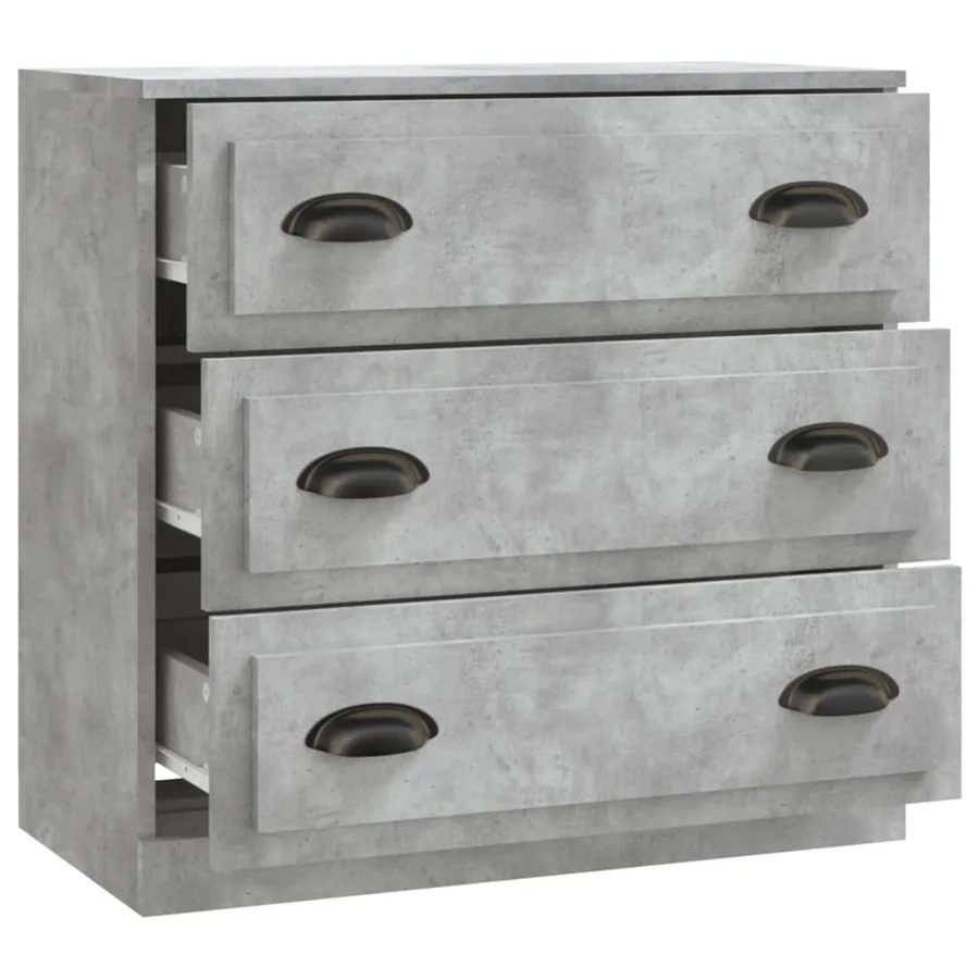 Buffet gris béton 70x35,5x67,5 cm bois d'ingénierie - 3