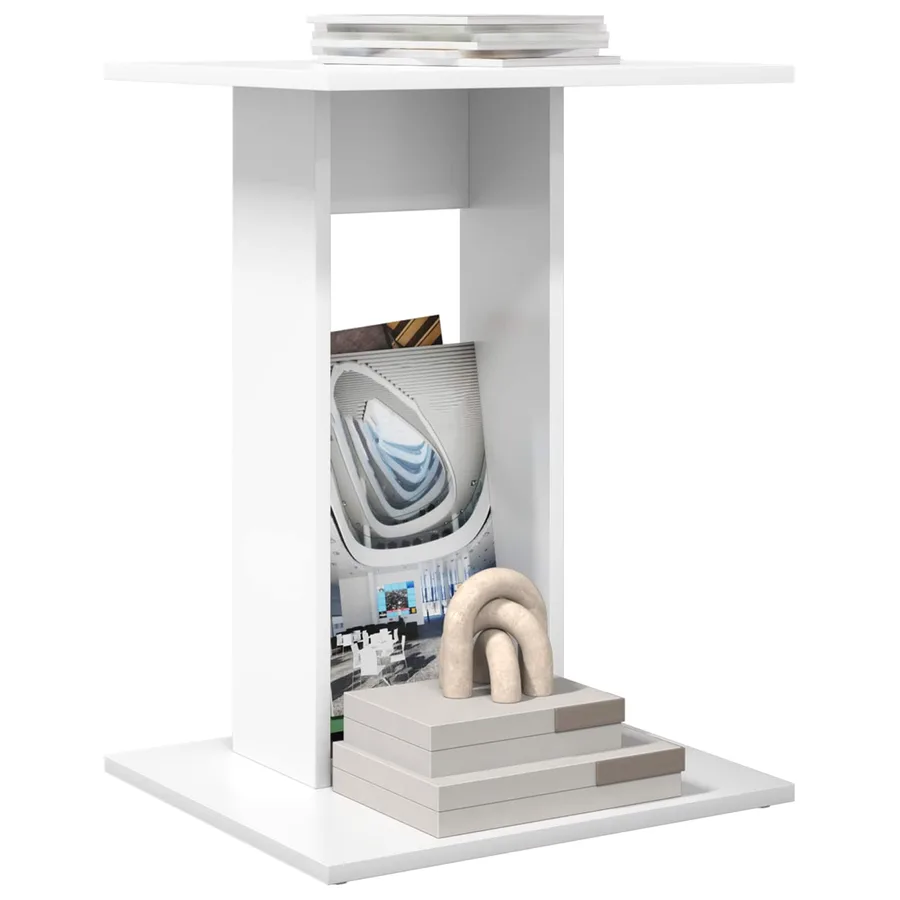Table d'appoint Blanc 45 x 40 x 62,5 cm Bois d'ingénierie - 3