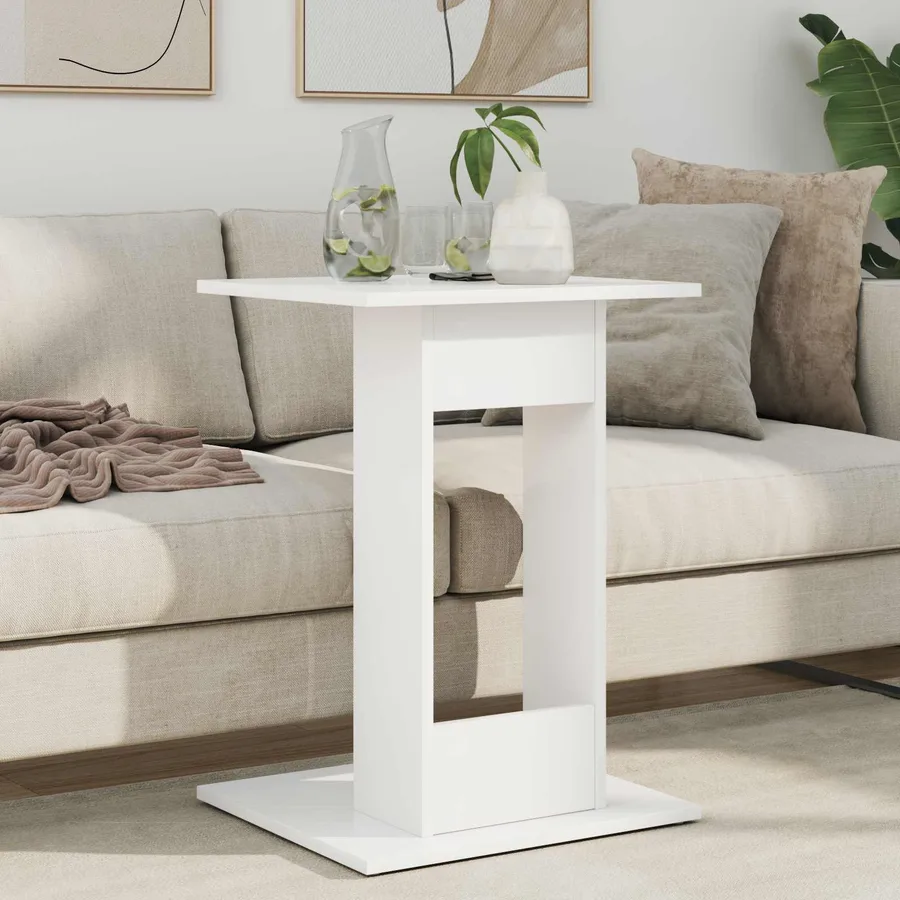 Table d'appoint Blanc 45 x 40 x 62,5 cm Bois d'ingénierie - 4