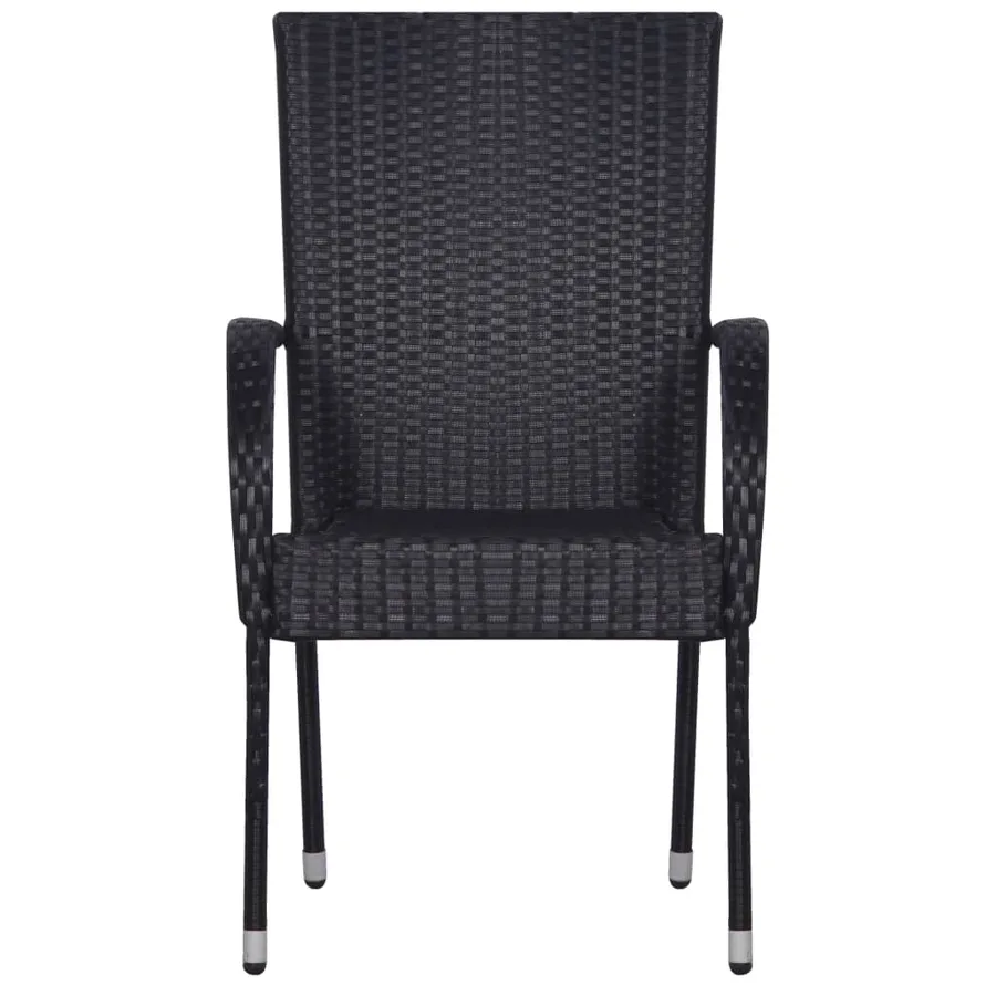 Ensemble à manger de jardin 7 pcs Résine tressée Noir - 7