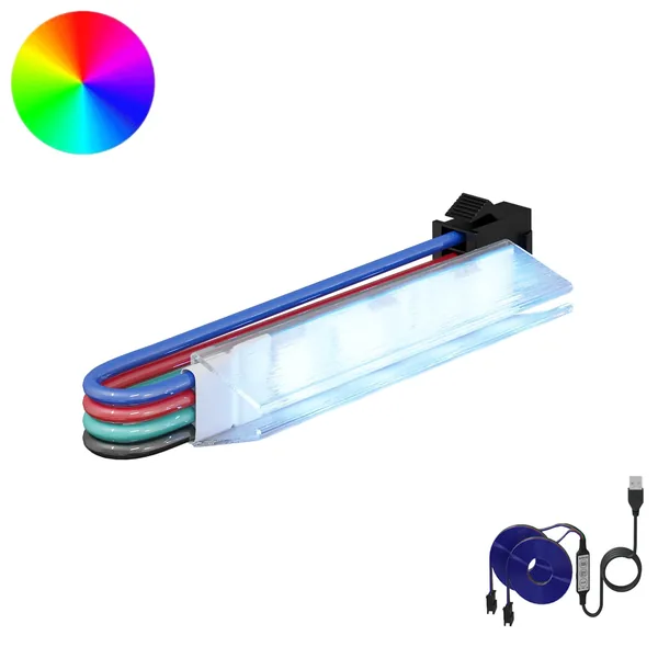 Bande LED 2 pcs Noir et Multicolore 1745 mm Cuivre et plastique