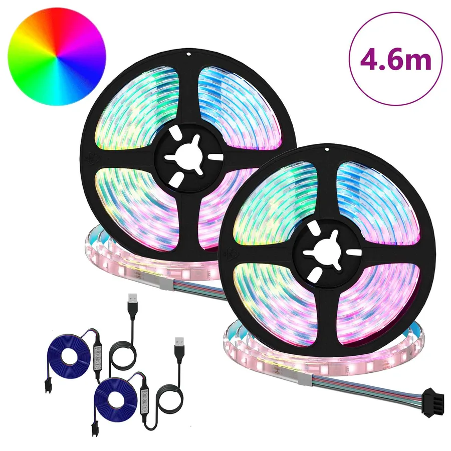 Bande LED 2 pcs Noir et Transparent 2300 mm Cuivre et plastique - 2