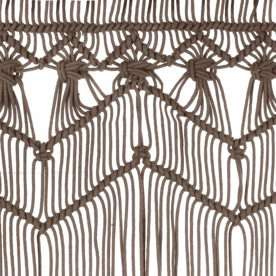 Rideau en macramé Taupe 140x240 cm Coton - 4
