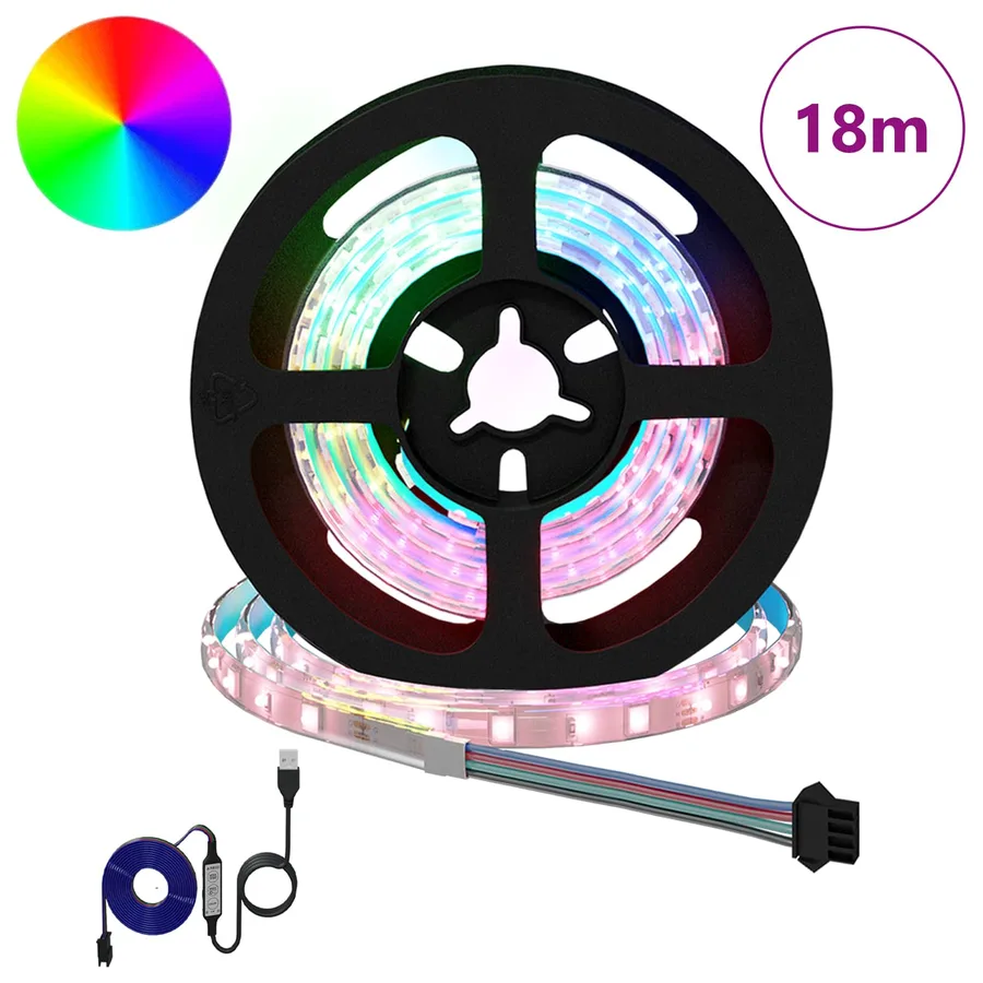 Bande LED 12 pcs Noir et Transparent 750 mm Cuivre et plastique - 2