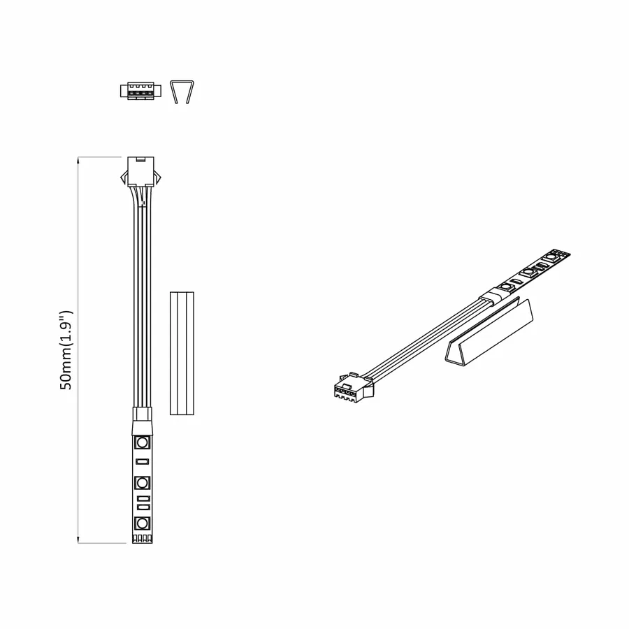 Bande LED 2 pcs Noir et Blanc 1745 mm Cuivre et plastique - 8