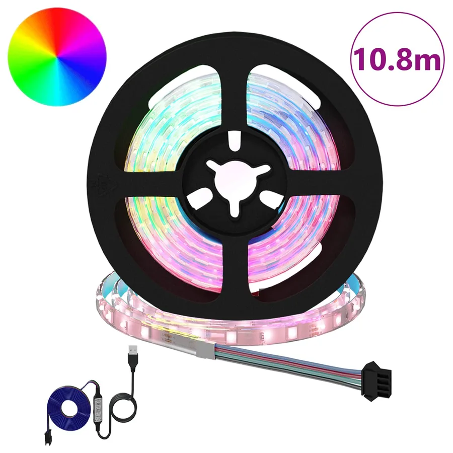 Bande LED 12 pcs Noir et Transparent 900 mm Cuivre et plastique - 2