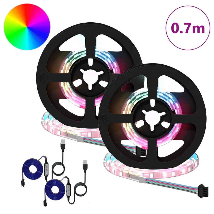 Bande LED 2 pcs Noir et Transparent 350 mm Cuivre et plastique - 2
