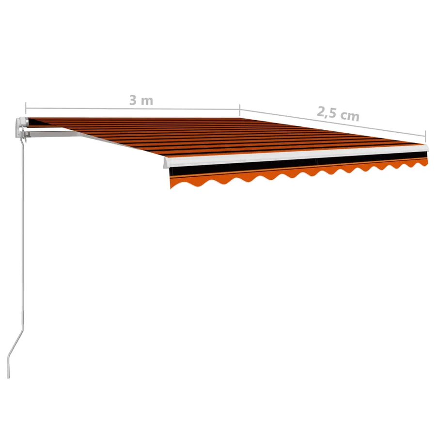 Auvent manuel rétractable 300x250 cm Orange et marron - 7