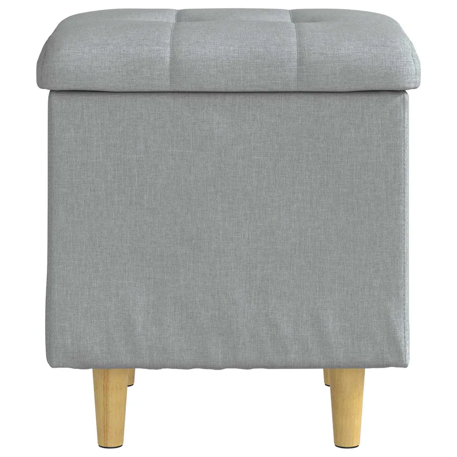 Ottoman avec rangement Gris clair 40 x 40 x 45 cm tissu - 6