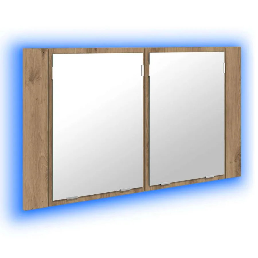 Armoire Miroir de Salle de Bain Chêne artisanal 80 x 12 x 45 cm - 2