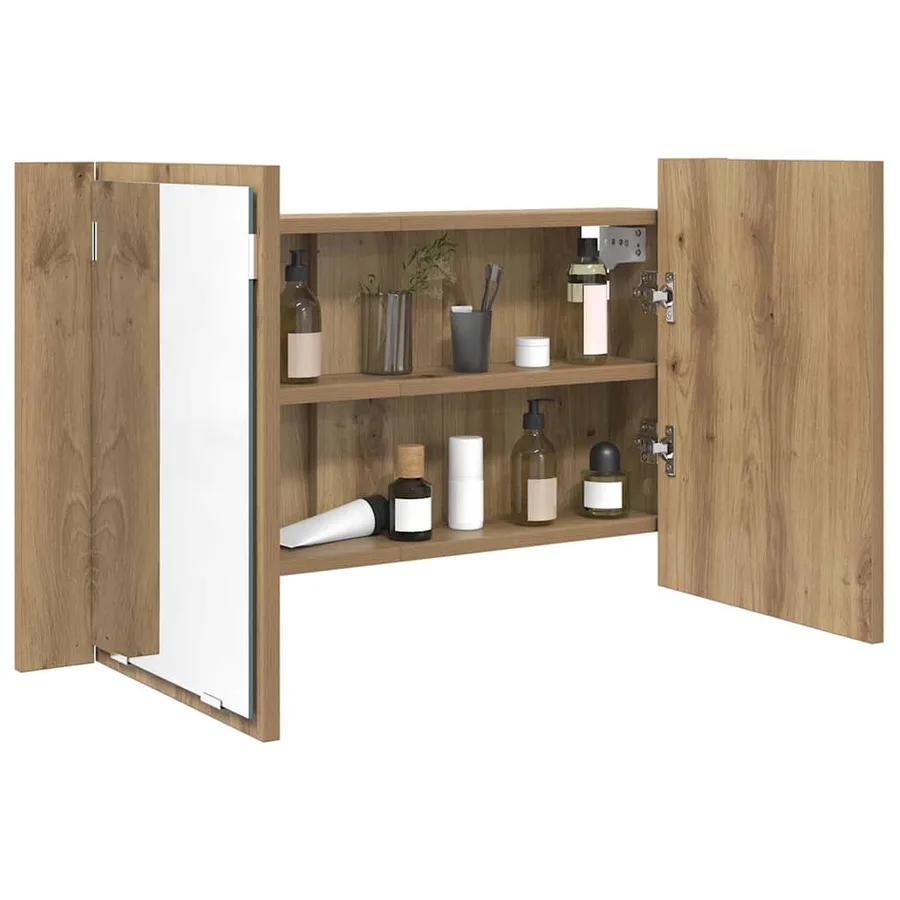 Armoire Miroir de Salle de Bain Chêne artisanal 80 x 12 x 45 cm - 3