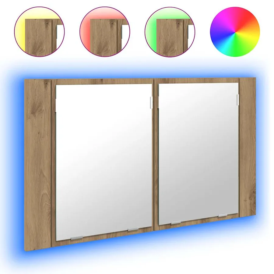 Armoire Miroir de Salle de Bain Chêne artisanal 80 x 12 x 45 cm - 4