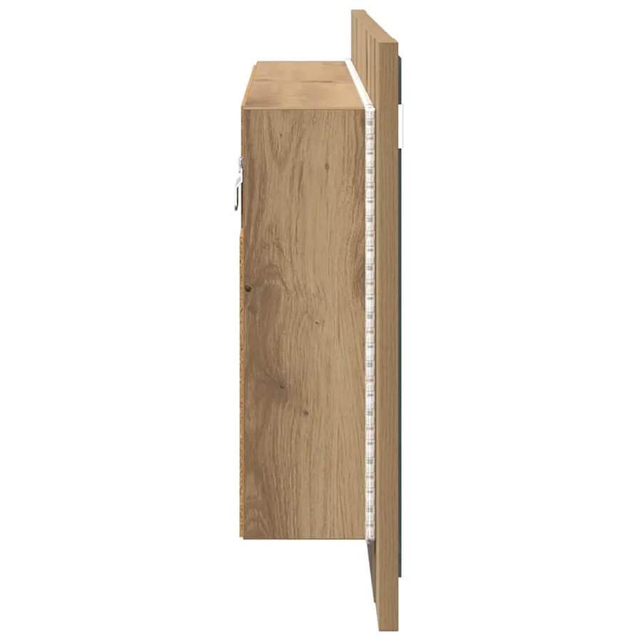 Armoire Miroir de Salle de Bain Chêne artisanal 80 x 12 x 45 cm - 9
