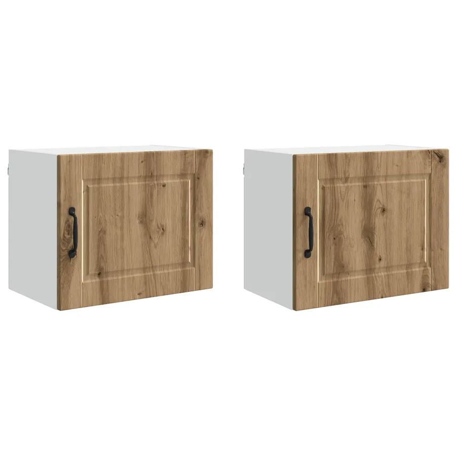 Meuble mural PORTO 2 pcs Chêne artisanal Bois d'ingénierie - 2
