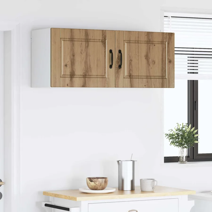 Meuble mural PORTO 2 pcs Chêne artisanal Bois d'ingénierie - 4
