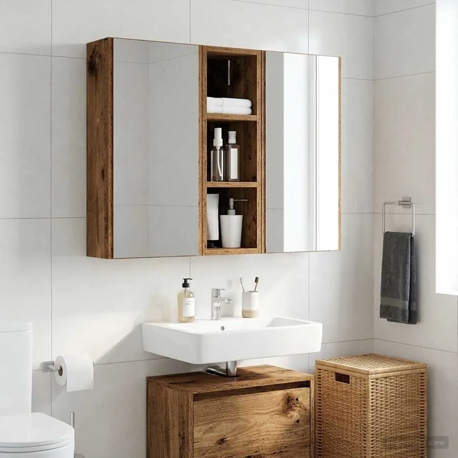 Armoire murale de salle de bain Bois ancien 20 x 16 x 62,5 cm - 4