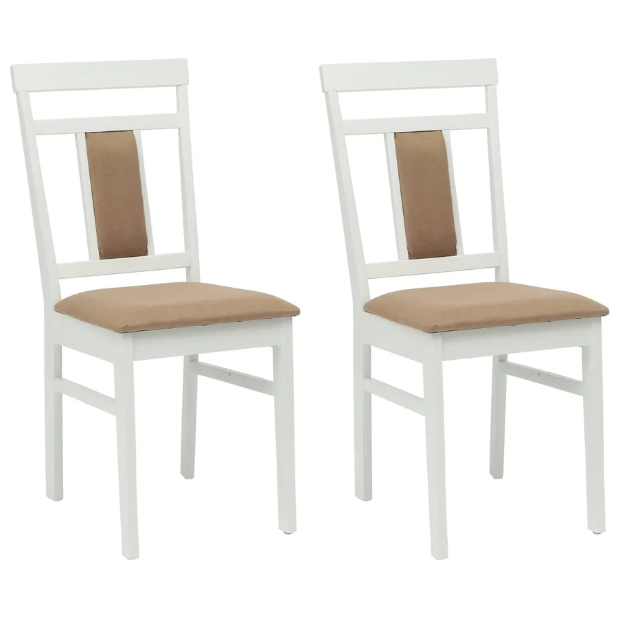 Chaise de salle à manger 2 pcs Blanc et marron - 2
