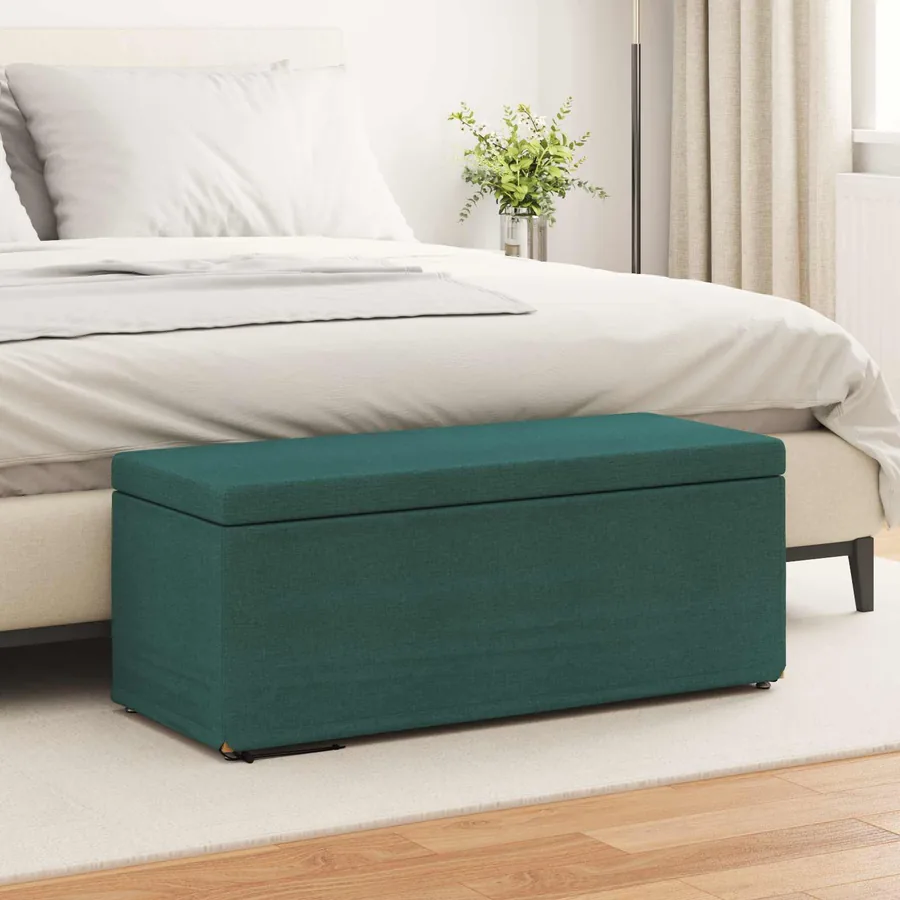 Tabouret Vert foncé 101 x 41 x 40 cm Tissu et bois stratifié