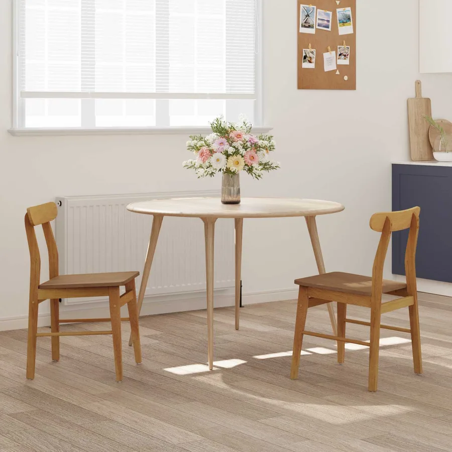 Chaise de salle à manger 2 pcs Naturel 43 x 44,5 x 77 cm - 3