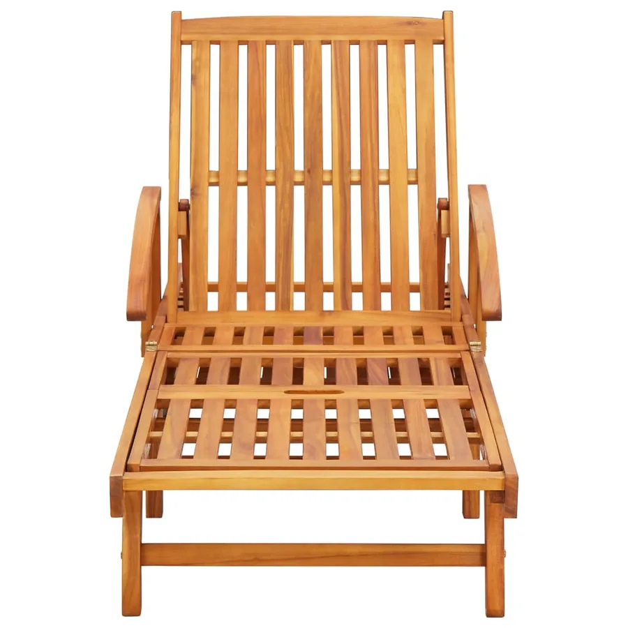 Chaise longue de jardin avec coussin Bois d'acacia solide - 13
