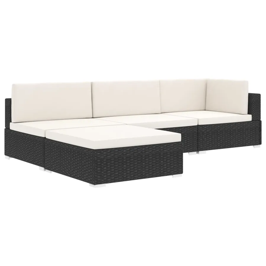 Chaise d'angle 1 pc et coussins Résine tressée Gris - 11