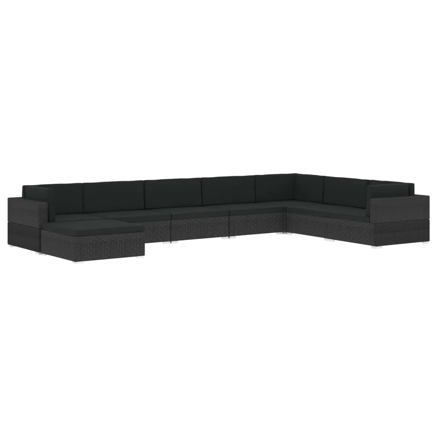 Chaise d'angle 1 pc et coussins Résine tressée Gris - 12