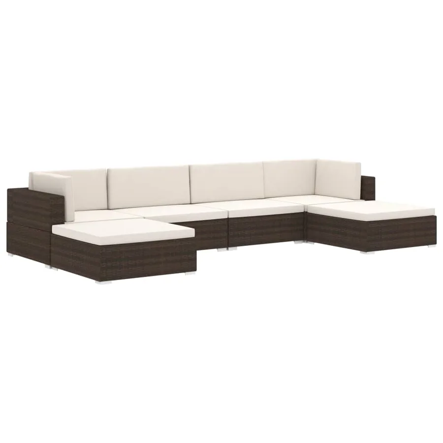 Chaise d'angle 1 pc et coussins Résine tressée Gris - 6