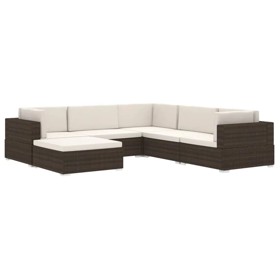 Chaise d'angle 1 pc et coussins Résine tressée Gris - 7