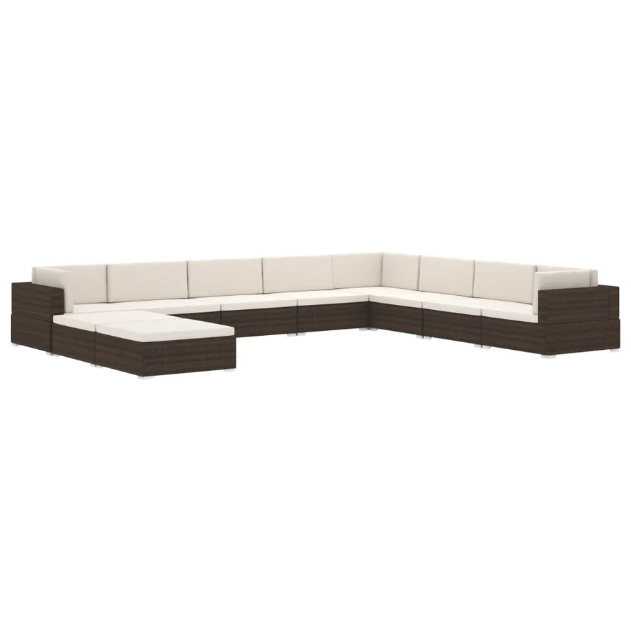 Chaise d'angle 1 pc et coussins Résine tressée Gris - 8