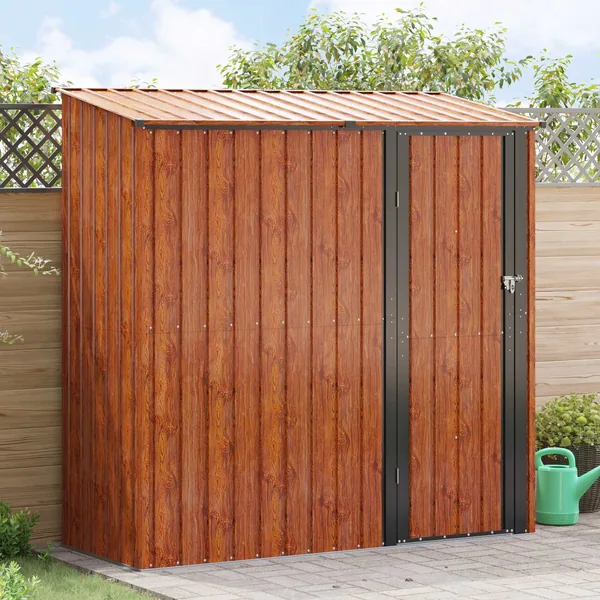 Cabanons de jardin Marron 203 x 85,5 x 200 cm Métал