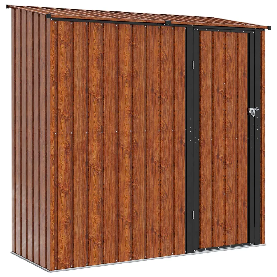 Cabanons de jardin Marron 203 x 85,5 x 200 cm Métал - 2