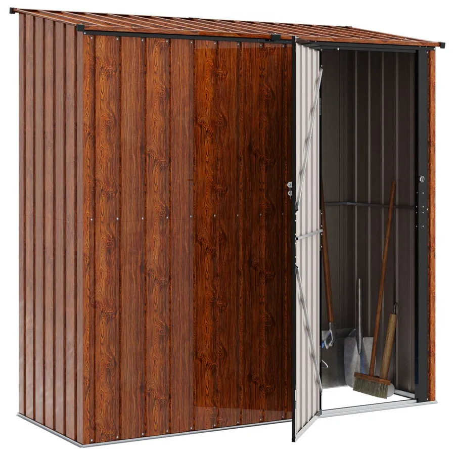 Cabanons de jardin Marron 203 x 85,5 x 200 cm Métал - 3