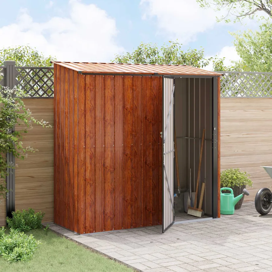 Cabanons de jardin Marron 203 x 85,5 x 200 cm Métал - 4