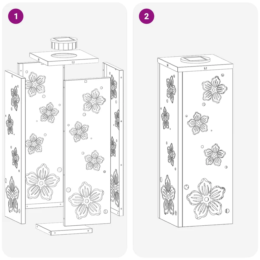 Lumière de chemin LED solaire 2 pcs Blanc chaud 18 x 18 x 50 cm - 14