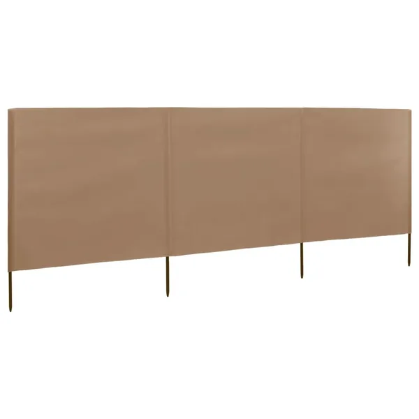 Paravent 3 panneaux Tissu 400 x 120 cm Taupe
