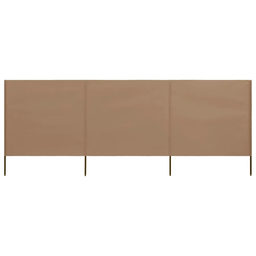 Paravent 3 panneaux Tissu 400 x 120 cm Taupe - 3